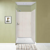 Expressions 48 in. x 48 in. x 96 in. 4-Piece Easy Up Adhesive Alcove Shower Wall Surround in Bianca - Super Arbor