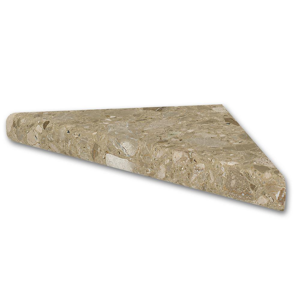 15 in. Corner Shelf Niche in Calacatta White - Super Arbor