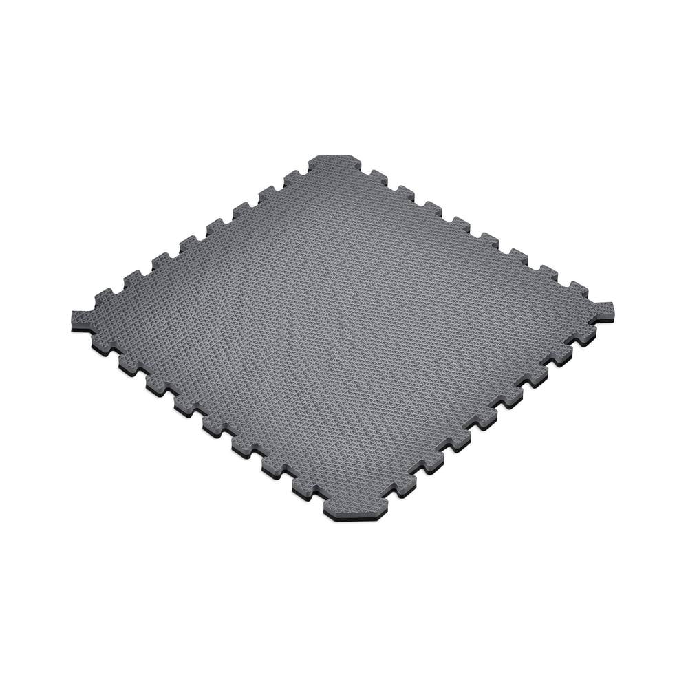 Norsk Gray/Black 24 in. x 24 in. EVA Foam Truly Reversible Interlocking Tile (60-Tile)