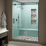 Coraline XL 68 - 72 in. x 80 in. Frameless Sliding Shower Door with StarCast Clear Glass in Matte Black Right Hand - Super Arbor