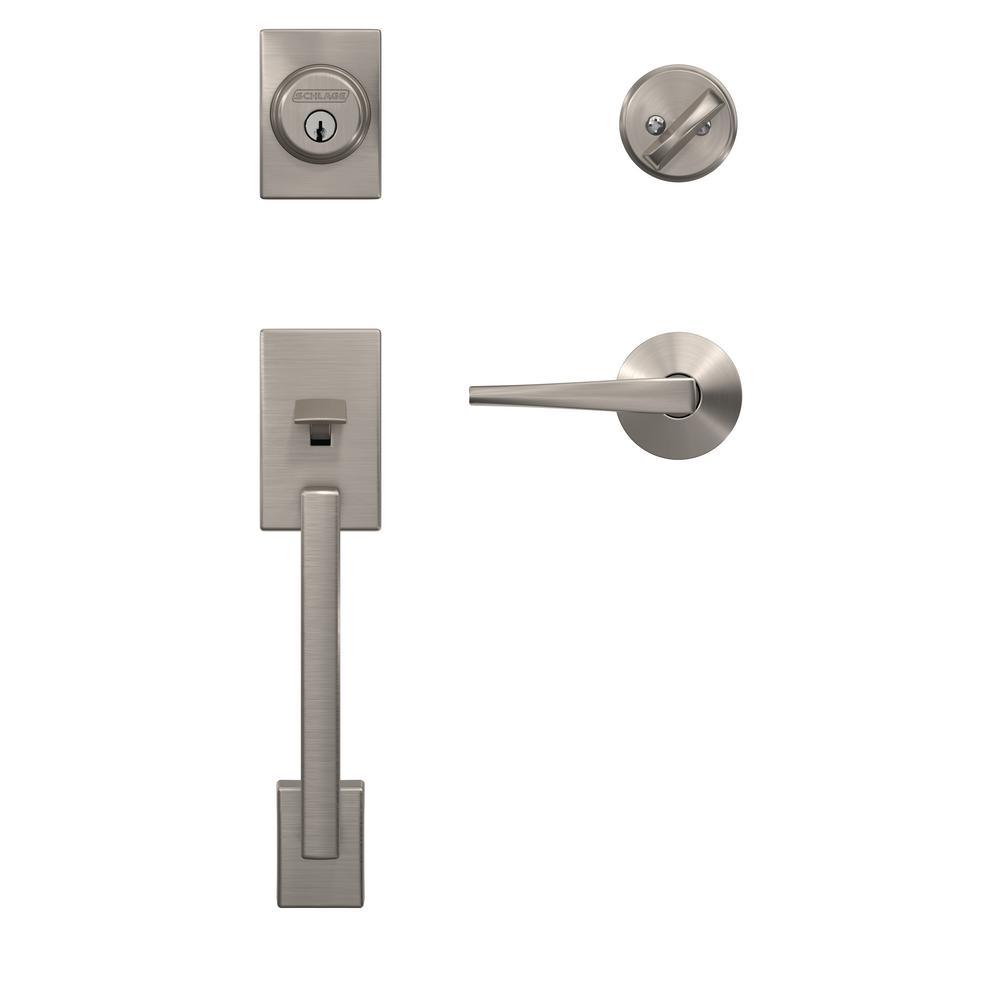 Custom Century Satin Nickel Single Cylinder Door Handleset with Eller Door Lever - Super Arbor