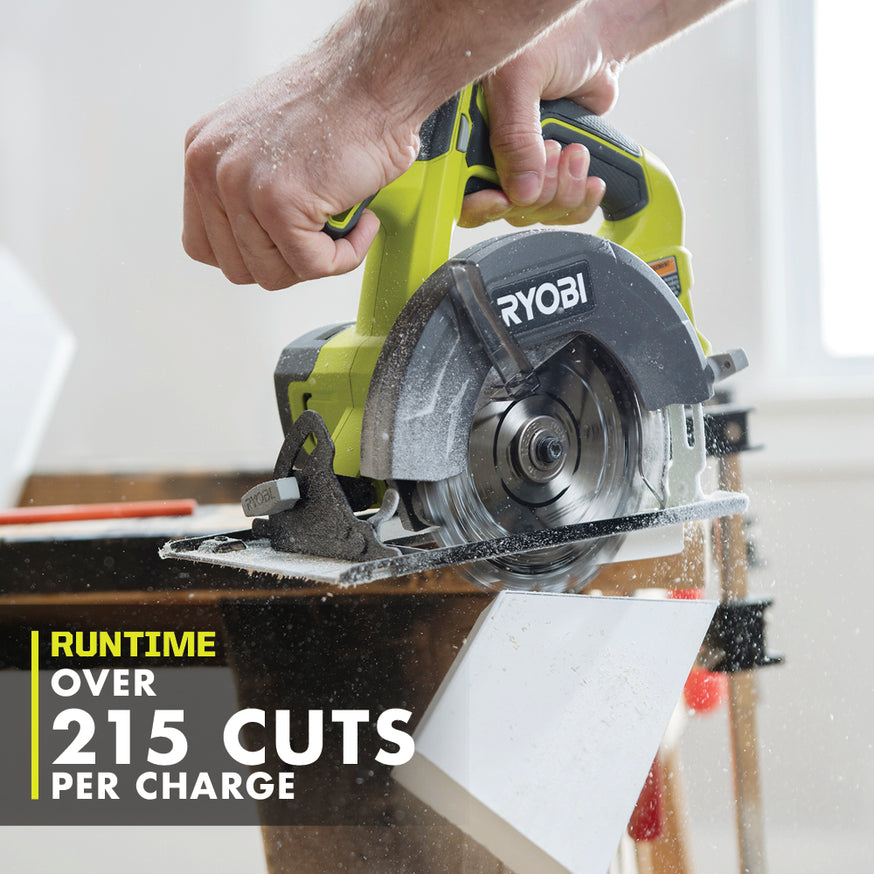 RYOBI 18-Volt ONE+ Cordless 5-1/2 in. Circular Saw Kit with 4.0 Ah Lithium-Ion Battery and 18V Charger