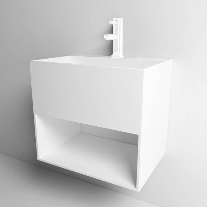 Dyconn Novara All in One Solid Surface Pedestal in Matte White