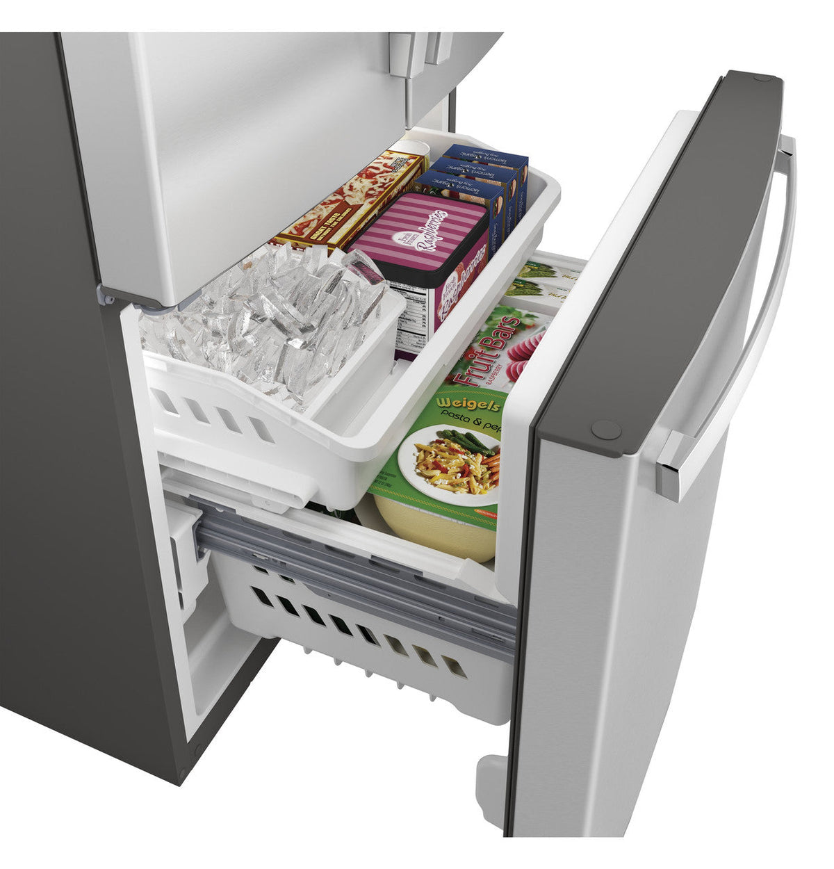 GE 24.7 cu. ft. French-Door Refrigerator, Stainless Steel, ENERGY STAR, 33-in Width (GNE25JSKSS)