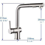 Single-Handle Pull Out Sprayer Kitchen Faucet in Polished Chrome - Super Arbor