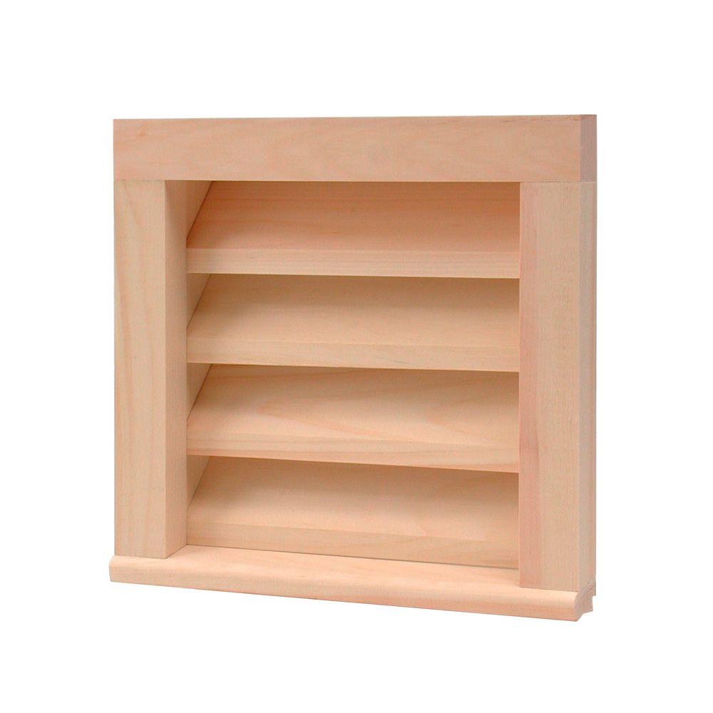 12 in. x 12 in. Square Unfinished Wood Paintable Gable Louver Vent - Super Arbor