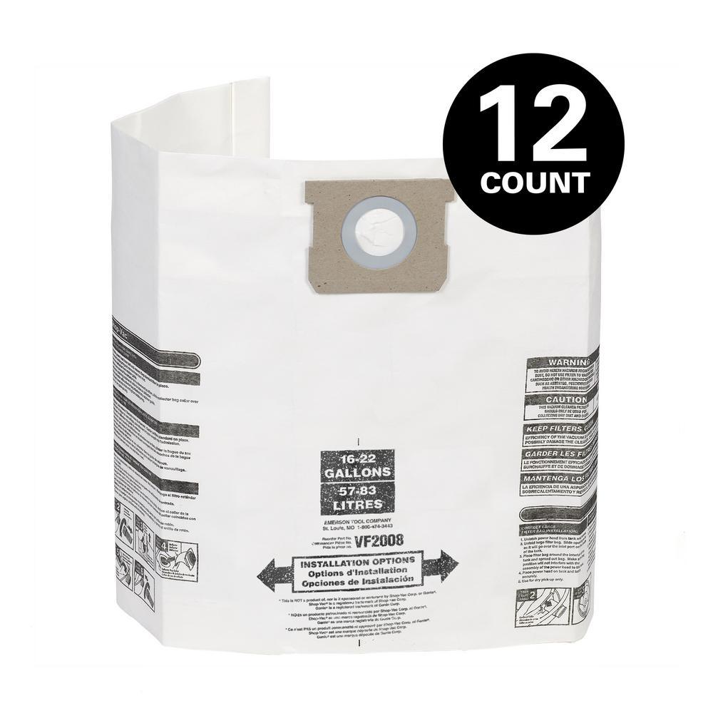 15 Gal. to 22 Gal. Dust Collection Bags for Genie and Shop-Vac Wet/Dry Vacuums (3-Pack) - Super Arbor