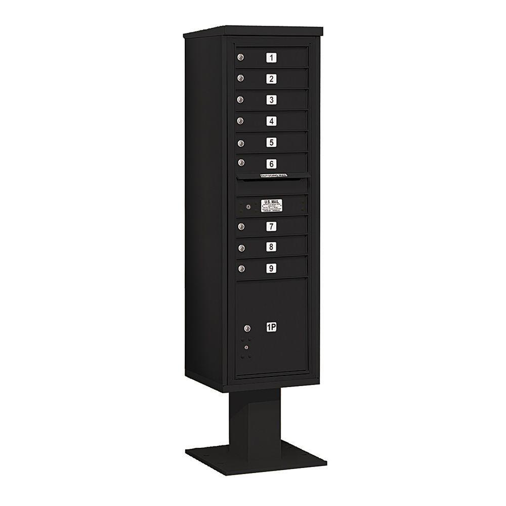 3400 Series Black Mount 4C Pedestal Mailbox with 20 MB1 Doors/2 PL - Super Arbor