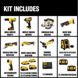 20-Volt MAX XR Lithium-Ion Cordless Combo Kit (9-Tool) with Bonus Battery 2-Pack - Super Arbor