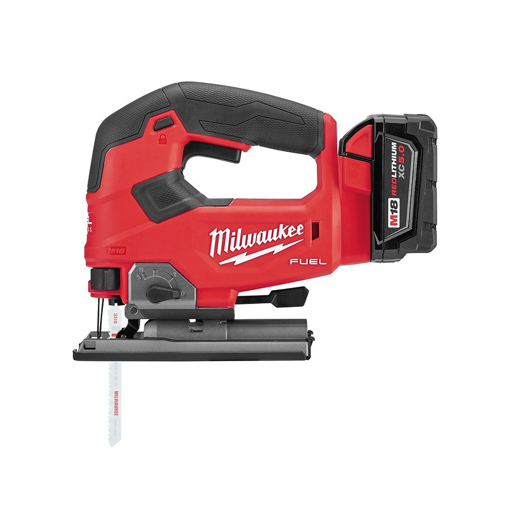 M18 FUEL 18-Volt Lithium-Ion Brushless Cordless Jig Saw Kit With (1) 5.0Ah Battery, Charger and Case - Super Arbor