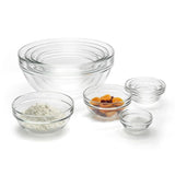 Stackable Assorted Clear Glass Bowls (Set of 10)