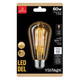 Globe Electric 60-Watt Equivalent ST19 Dimmable Vintage Edison Amber Glass LED Light Bulb Soft White (4-Pack) (2150K)