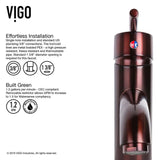 VIGO Russet Glass Vessel Bathroom Sink in Red with Seville Faucet in Oil Rubbed Bronze
