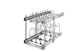 Rev-A-Shelf 11.75-in W x 18-in H 2-Tier Pull-Out Cookware Organizer, Soft-Close, Chrome