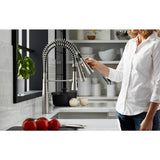 Simplice Single-Handle Pull-Down Sprayer Kitchen Faucet in Vibrant Stainless - Super Arbor