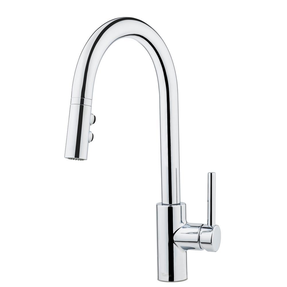 Stellen Single-Handle Pull-Down Sprayer Kitchen Faucet in Brushed Gold - Super Arbor