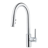 Stellen Single-Handle Pull-Down Sprayer Kitchen Faucet in Brushed Gold - Super Arbor