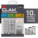 3M Claw Drywall Picture Hanging Set, 45 lb Capacity, 10-Piece