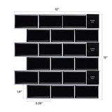Subway Black 12 in. W x 12 in. H Peel and Stick Decorative Mosaic Wall Tile Backsplash (5 Tiles)