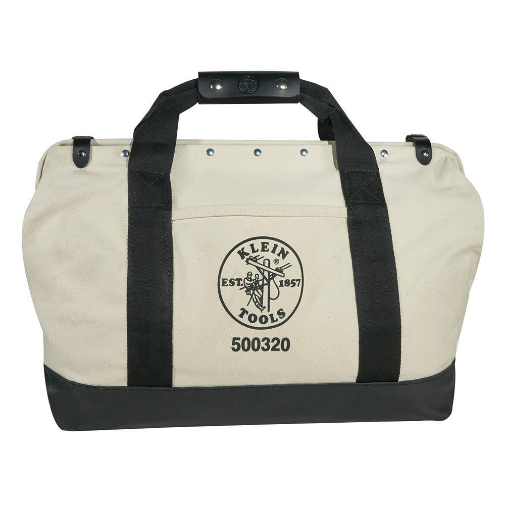 Tool Bag, Canvas with Leather Bottom, 15 Pockets, 20-Inch - Super Arbor