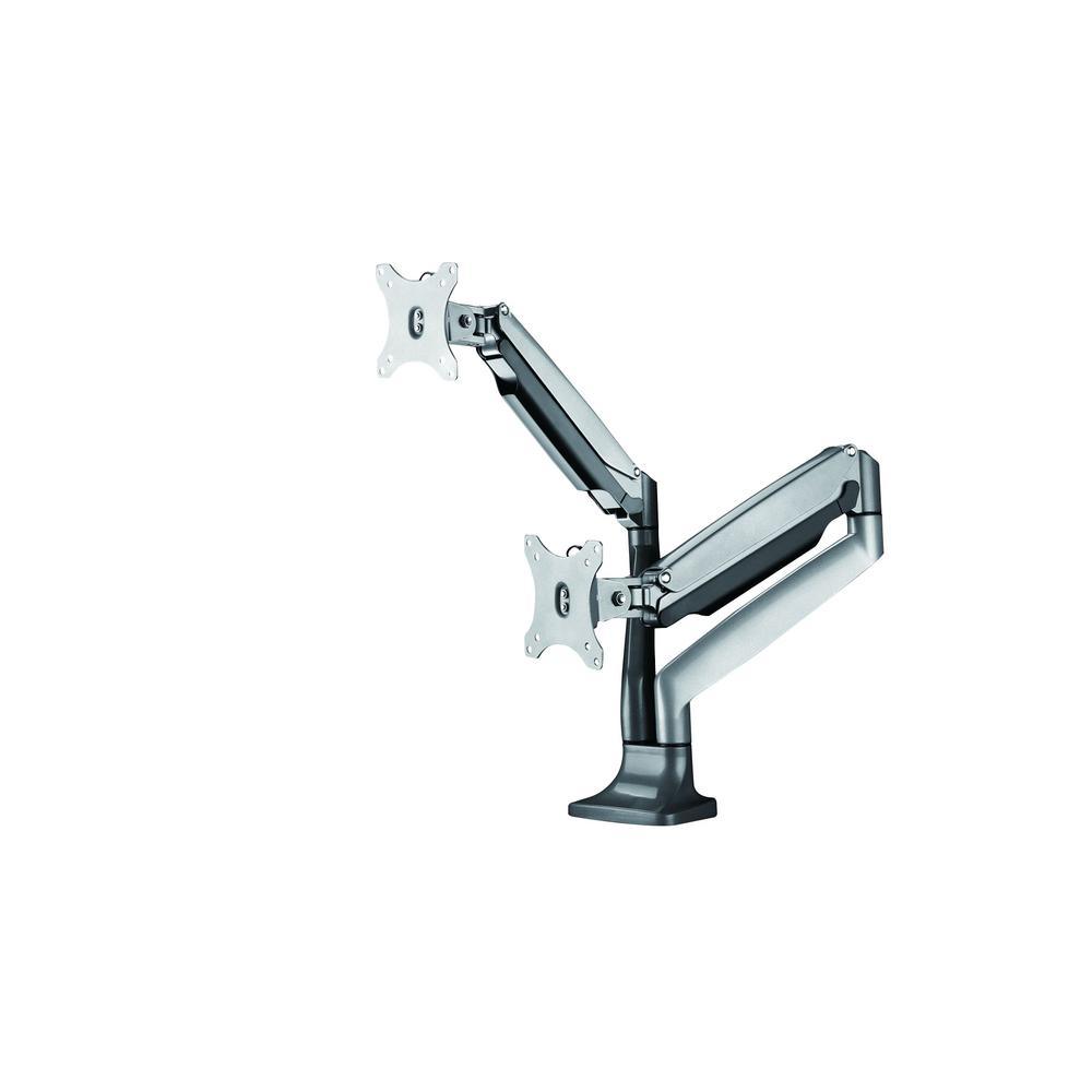 Dual Arm Monitor Mount with Full Motion Swivel Articulating Gas Springs for 13 in. - 30 in. Silver - Super Arbor