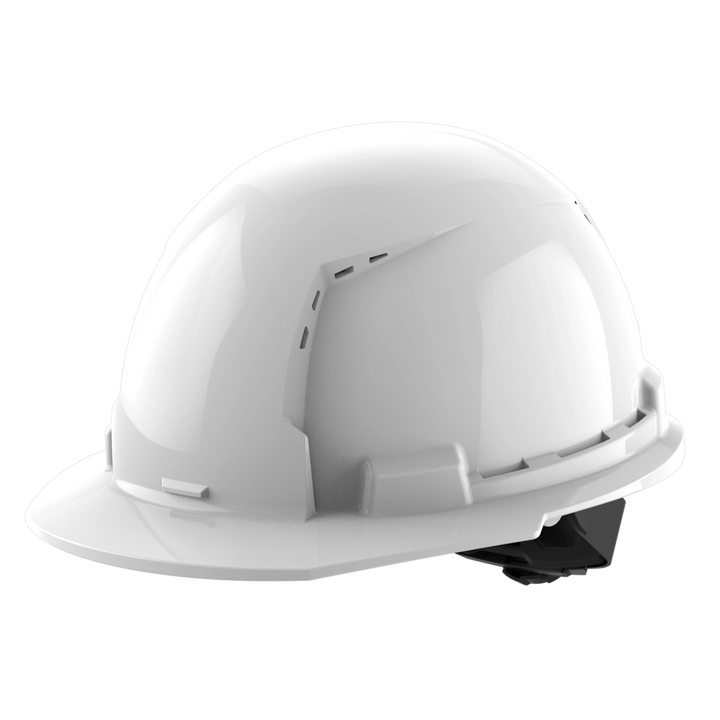 Milwaukee BOLT White Type 1 Class C Front Brim Vented Hard Hat with 4-Point Ratcheting Suspension and Tinted Dual Coat Eye Lens