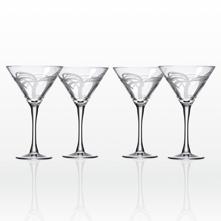 Palm Tree 10 oz. Clear Martini (Set of 4)