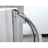 Maia 38 in. x 79.50 in. Corner Drain Corner Shower Kit in Clear and Chrome - Super Arbor