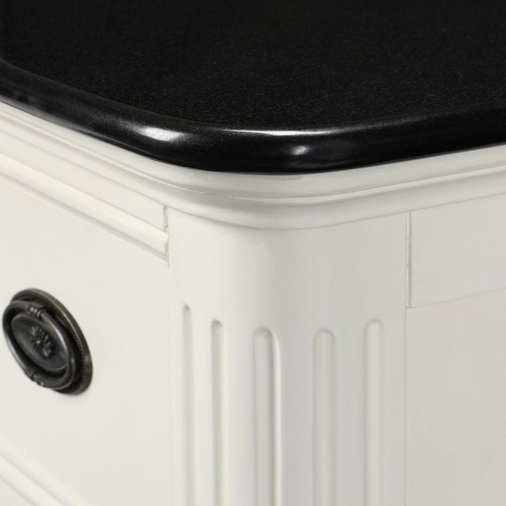 Wellington 44 in. W x 22 in. D Bath Vanity in Ivory with Granite Vanity Top in Black with White Sink