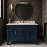 Home Decorators Collection Mayfield 42-Inch Grayish Blue Bathroom Vanity with Engineered Stone Top