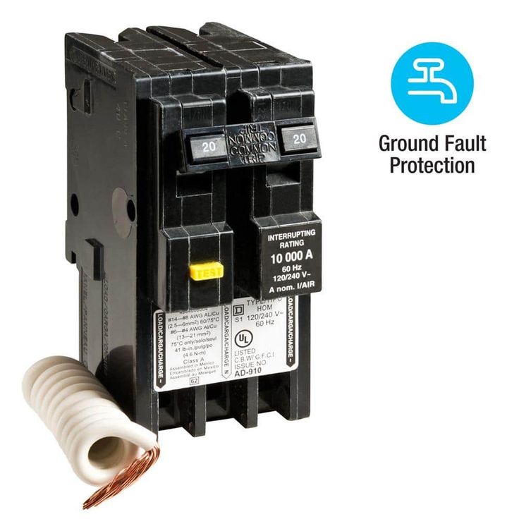 Square D Homeline 20 Amp 2-Pole GFCI Circuit Breaker