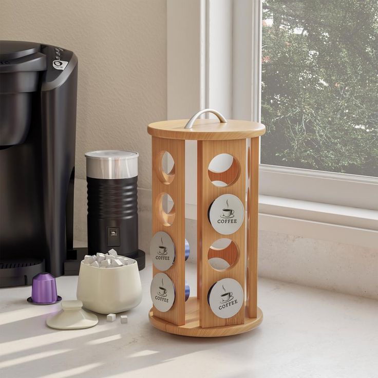 30-Count Bamboo Coffee Pod Carousel