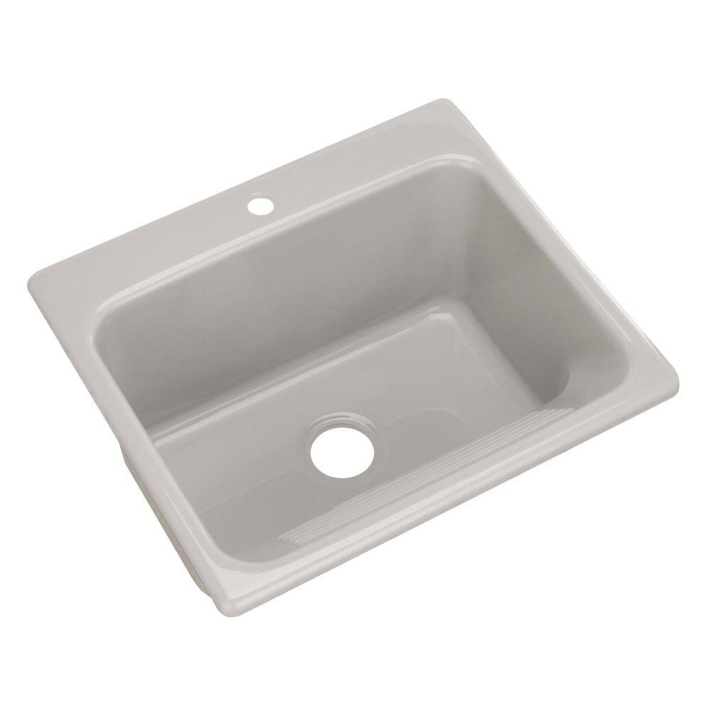 Kensington Drop-In Acrylic 25 in. 1-Hole Single Bowl Utility Sink in White - Super Arbor