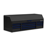 72 in. x 24 in. 10-Drawer Tool Top Chest with Power and USB Outlets in Black and Blue - Super Arbor