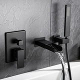 Square Hand-Held Bathtub Faucet In Matt Black - Super Arbor