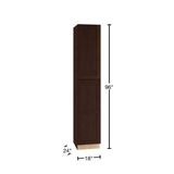 Home Decorators Collection Newport 18 in. W x 24 in. D x 96 in. H Assembled Plywood Pantry Kitchen Cabinet in Manganite with Soft Close LH