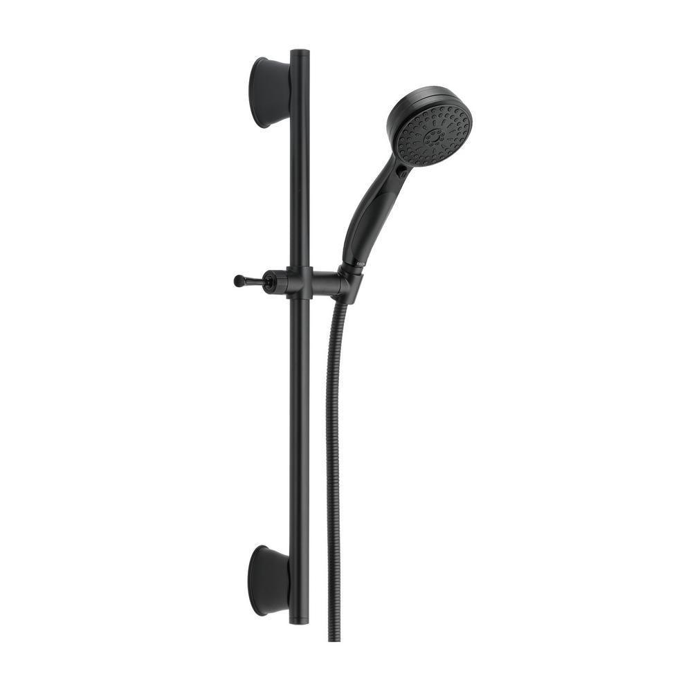 ActivTouch 9-Spray 3.7 in. Single Wall Mount Handheld Shower Head in Matte Black - Super Arbor