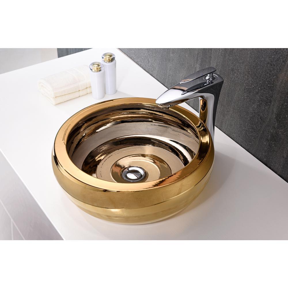 Levi Vessel Sink in Smoothed Gold - Super Arbor