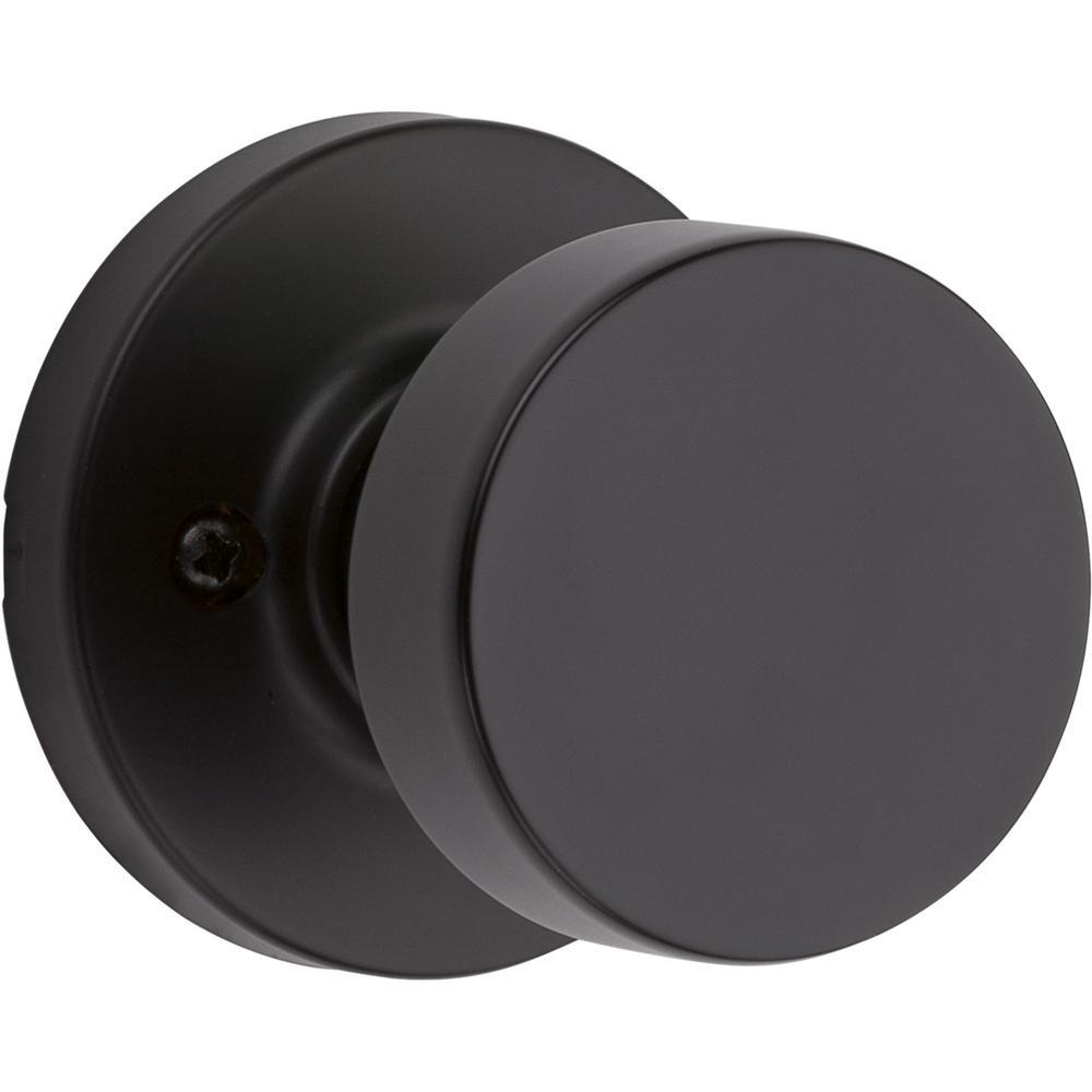Pismo Round Matte Black Hall/Closet Door Knob Featuring Microban Antimicrobial Technology - Super Arbor