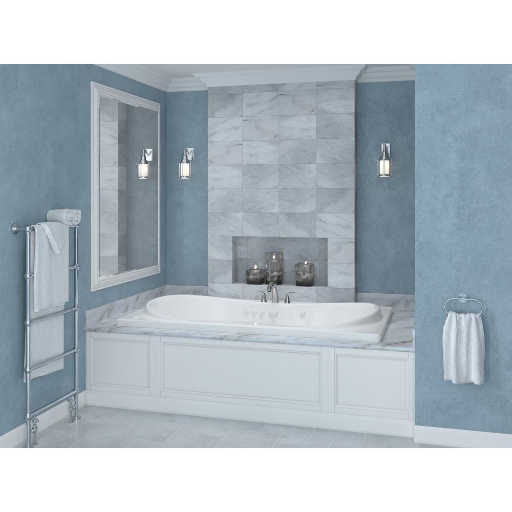 Star 6 ft. Rectangular Drop-in Whirlpool and Air Bath Tub in White - Super Arbor