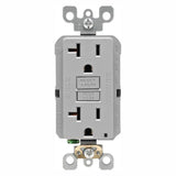 20 Amp Self-Test SmartlockPro Slim Duplex GFCI Outlet, Gray - Super Arbor