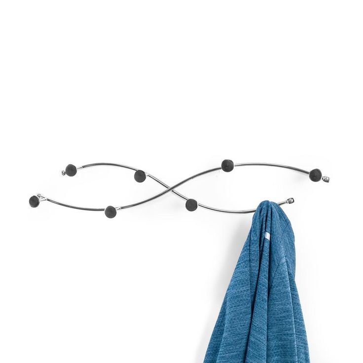 Sweep 8-Hook Double Wall Mount Rack in Black