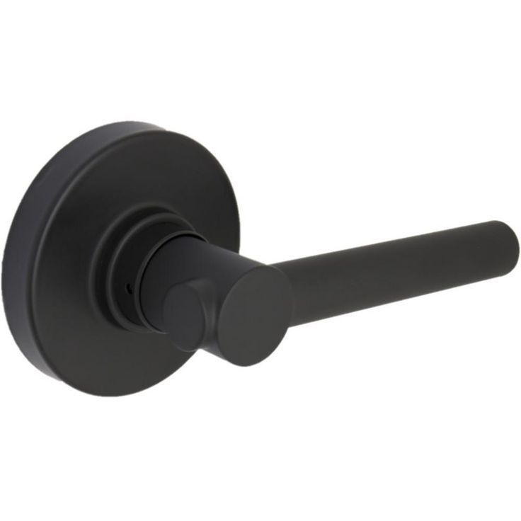 Highland Matte Black Hall and Closet Door Lever with Round Rose