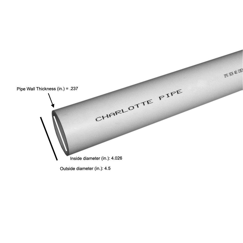 4 in. x 10 ft. PVC Schedule 40 Foam-Core DWV Pipe - Super Arbor