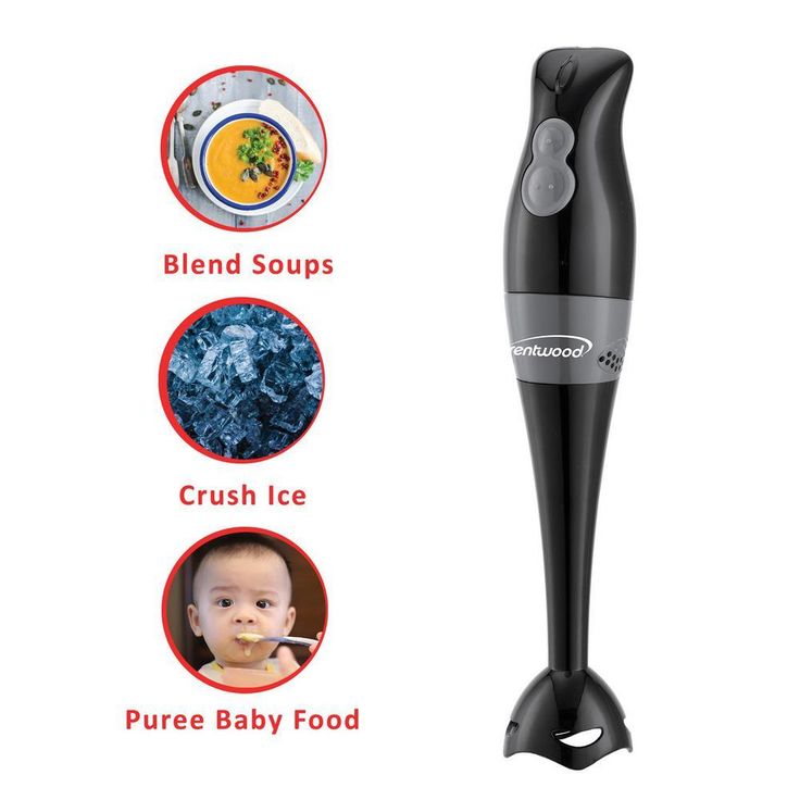 2-Speed Black Hand Mixer Blender and Food Processor with Balloon Whisk