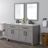 Style Selections Potter 60-in Gray Double Sink Bathroom Vanity with White Cultured Marble Top