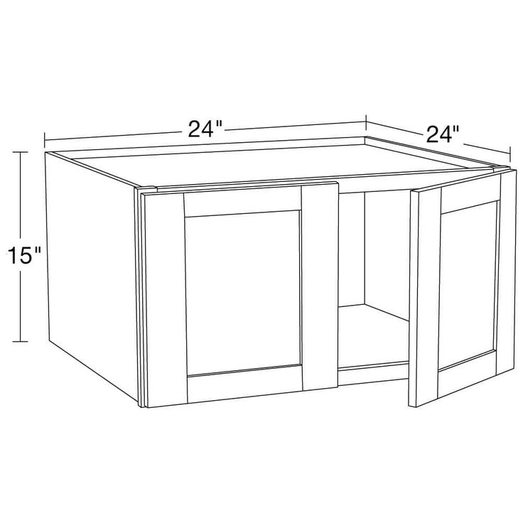 Home Decorators Collection Washington Vesper White Plywood Shaker Stock Assembled Wall Kitchen Cabinet 24 in. x 15 in. x 24 in. Soft Close