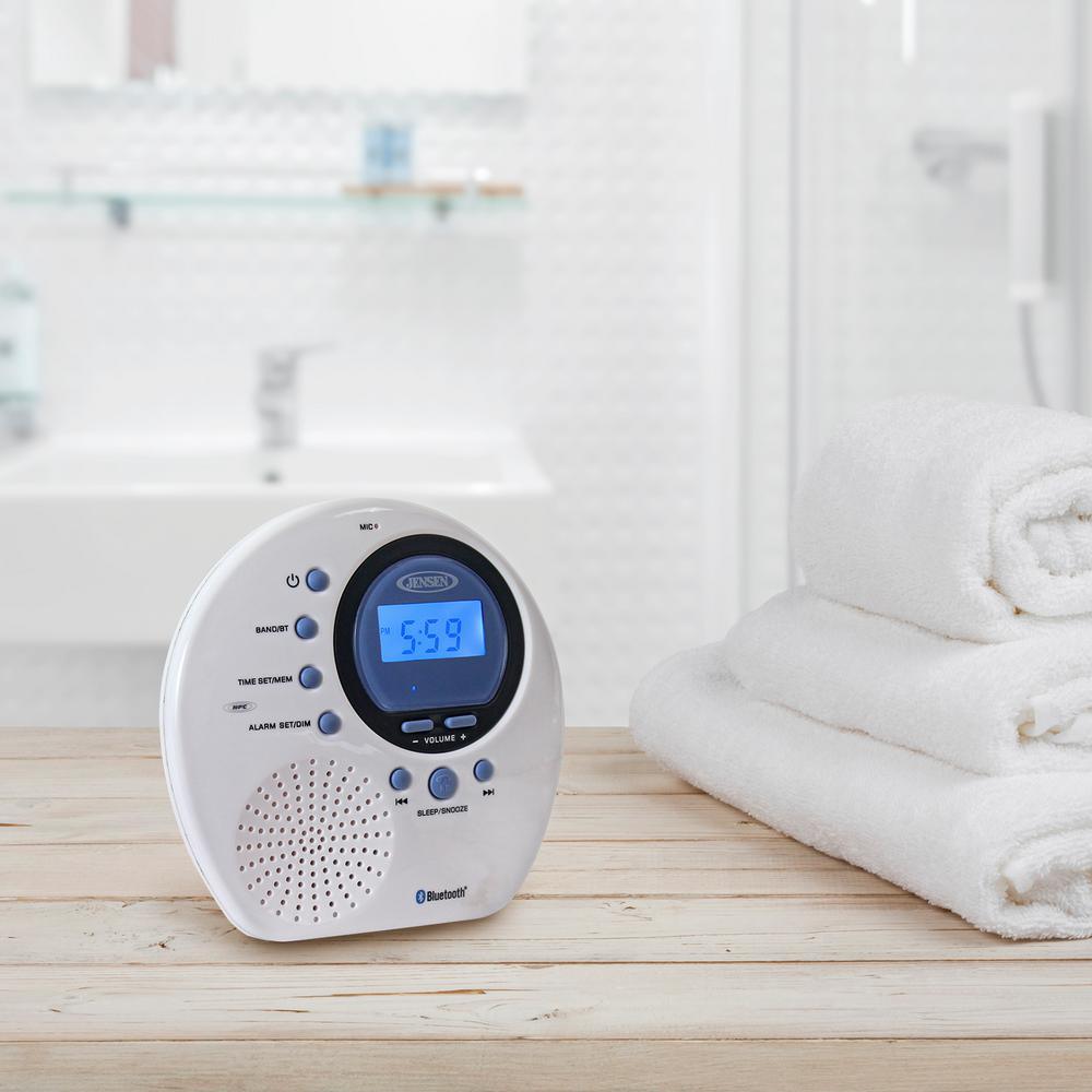 Water Resistant Digital AM/FM Bluetooth Shower Clock Radio with Digital Tuning - Super Arbor