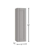 Home Decorators Collection Washington Veiled Gray Plywood Shaker Assembled Wall Kitchen Cabinet Soft Close Left 12 in W x 12 in D x 36 in H