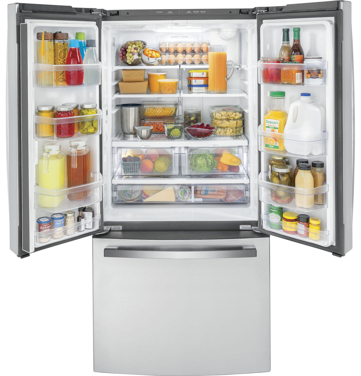 GE 18.6 cu. ft. French Door Refrigerator in Fingerprint Resistant Stainless Steel, Counter Depth (33" Wide)